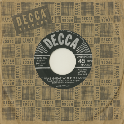 It Was Great While It Lasted / I'm Takin A Slow Burn (1953)