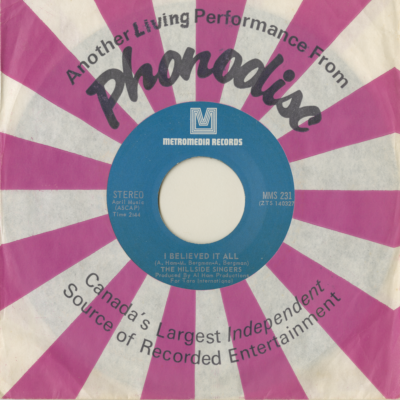 I Believed It All / I'd Like To Teach The World To Sing (1972)