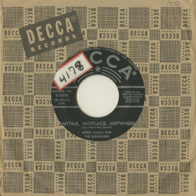 Anytime Anyplace Anywhere / Walk With Me (1958)