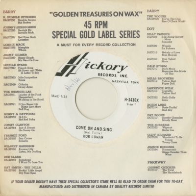 Come On And Sing / It's A Sin (1966)