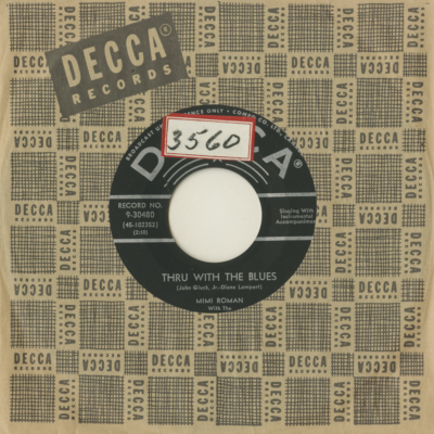 Cryin' Myself To Sleep / Thru With The Blues (1957)