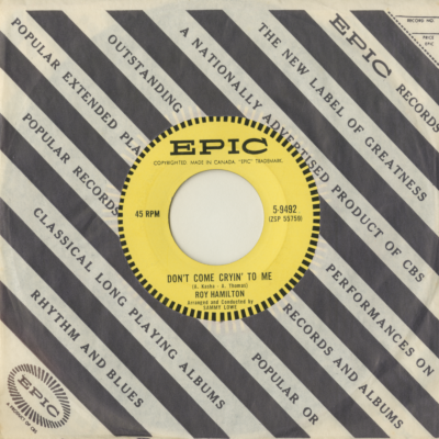 Don't Come Crying To Me / If Only I Had Known (1962)