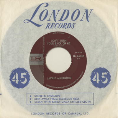 Don't Turn Your Back On Me / A Lifetime Of Lonliness (1965)