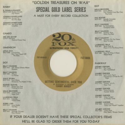 Getting Sentimental Over You / Sunny Side Of The Street