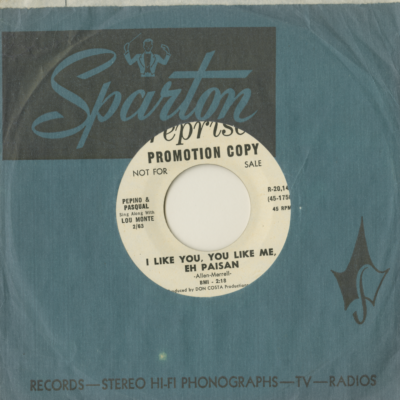 I Like You You Like Me Eh Paisan / Pepino's Friend Pasqual (1963)