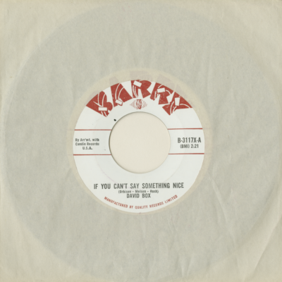 If Yoy Can't Say Something Nice / I've Had My Moments