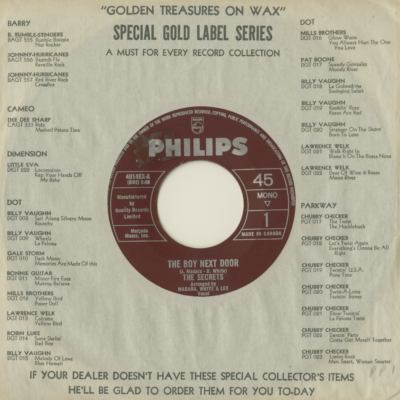 The Boy Next Door / Learnin' To Forget (1963)