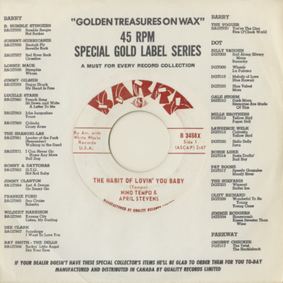 The Habit Of Lovin' You Baby / You'll Be Needing Me Baby