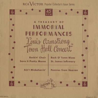 A Treasury Of Immortal Performances Louis Armstrong Town Hall Concert